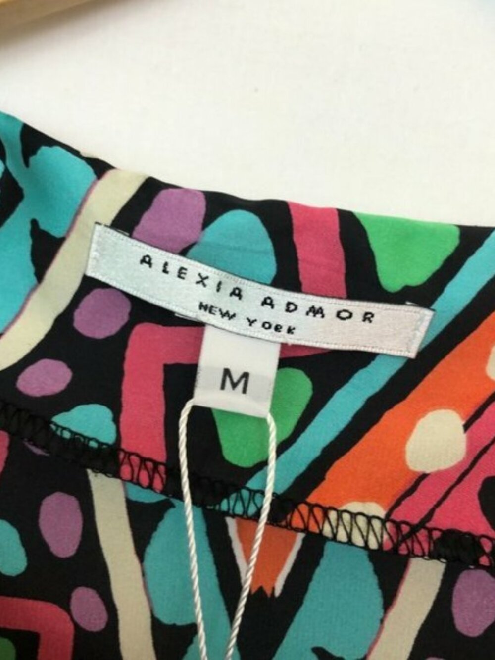 NEW NWT ALEXIA ADMOR 3/4 Sleeve Chemise Dress Pink Blue Orange Aztec Boho Slip M - Picture 5 of 10